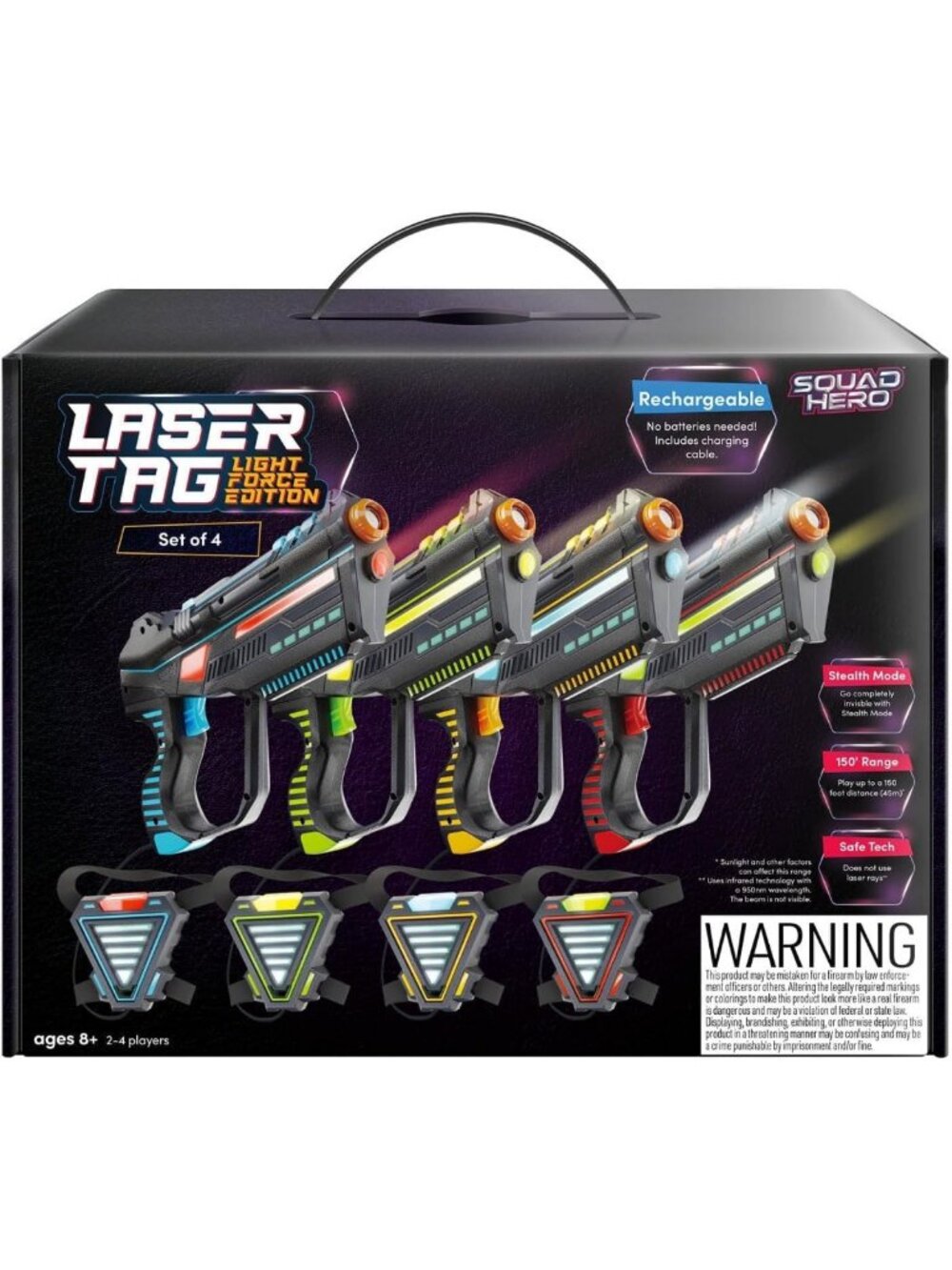 Rechargeable Laser Tag Set for Kids & Teens - Blasters, Vests, Outdoor Fun, Age